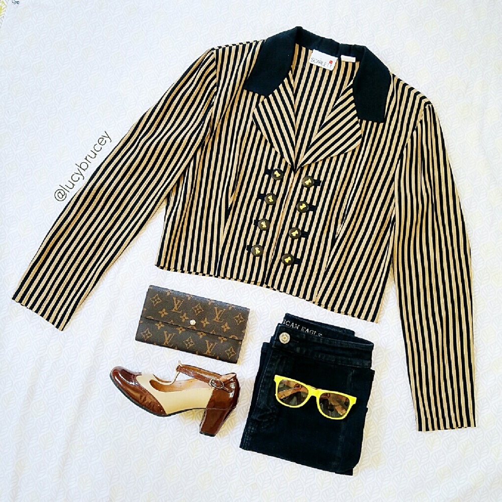 SOLD Scarlett Vintage Striped Jacket Blazer